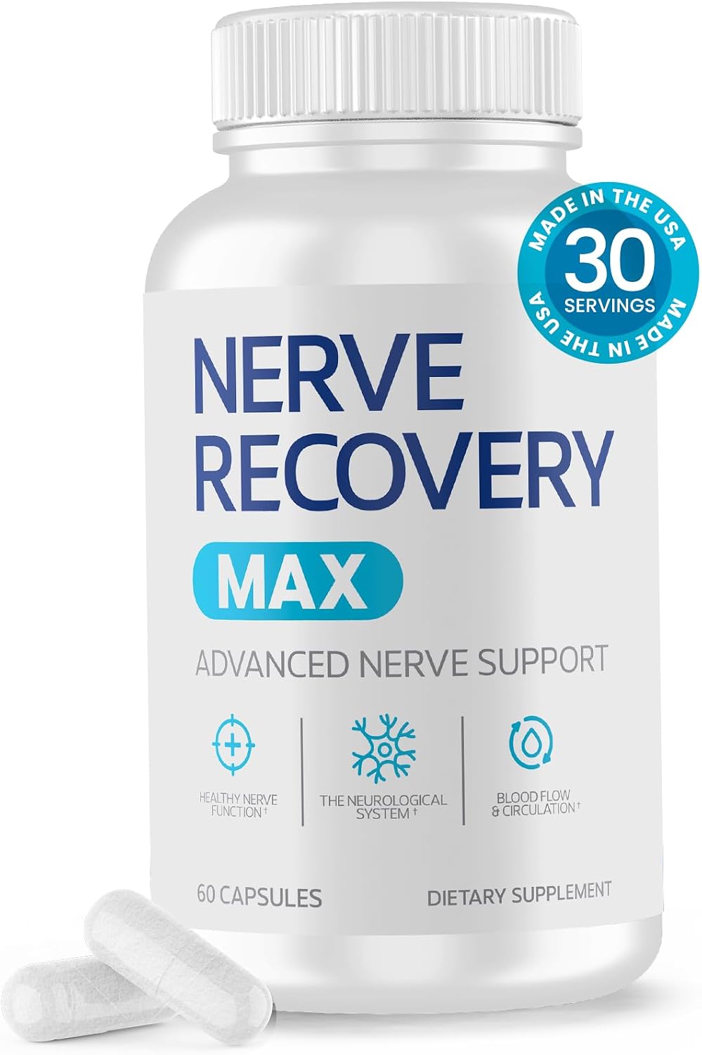 Nerve Recovery Max - Suplemento Avanzado para el Soporte Nervioso con Vitamina D3 y Ácido Alfa Lipólico