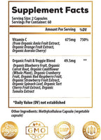 Complemento de Vitamina C de Alimentos Integrales 675 mg – Complejo de Vitamina C de Origen Vegetal con Naranjas Orgánicas, Acerola y Cofactores Naturales – Apoyo Inmunitario y Antioxidante – Vegano – 120 Cápsulas
