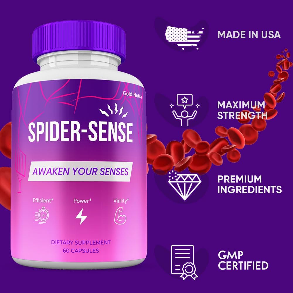 Spider Sense Pills, Suplemento de Máxima Potencia, Cápsulas SpiderSense Fórmula Premium (3 Envases)