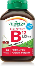 Jamieson Vitamina B12 2500 mcg Metilcobalamina - 60 Comprimidos Sublinguales