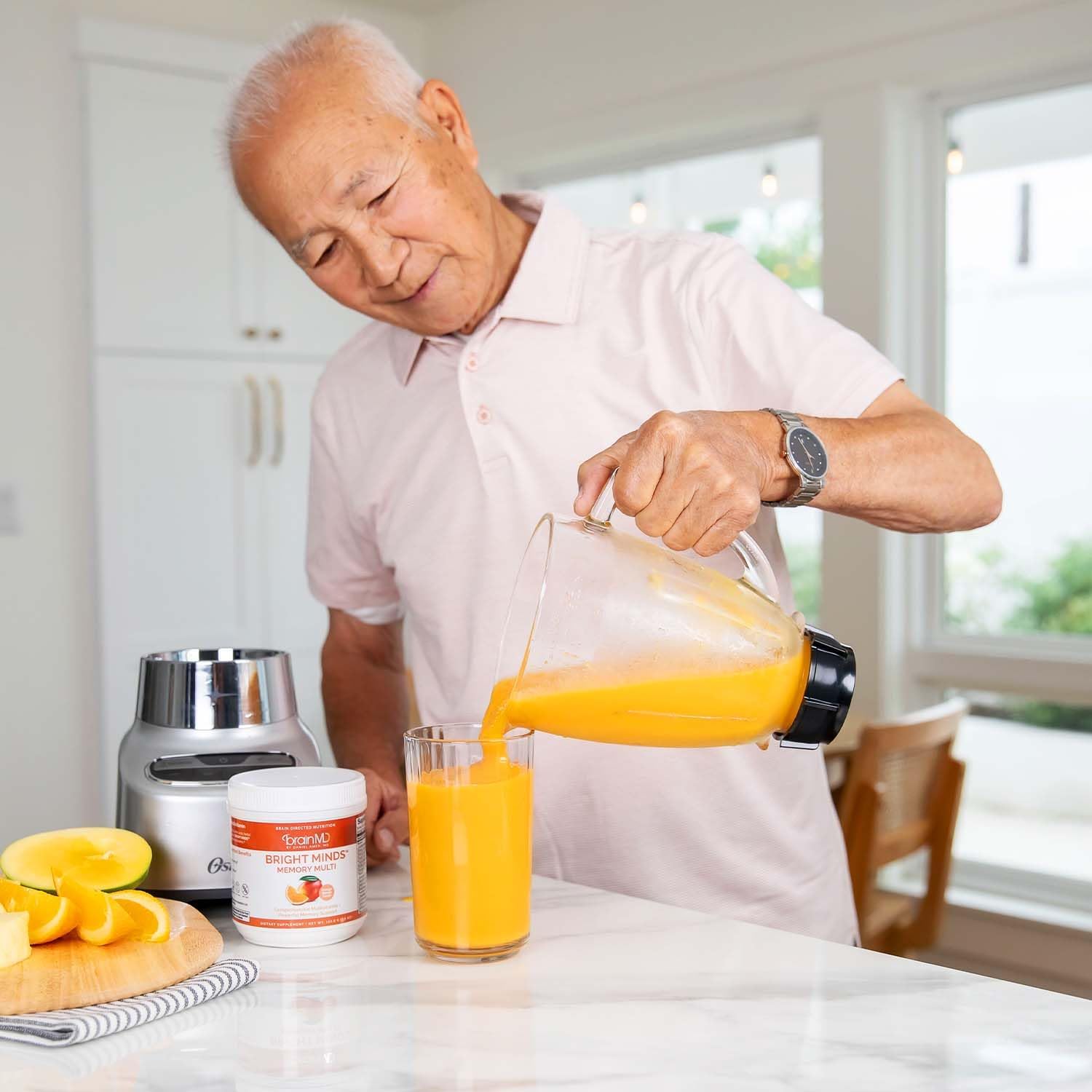 BRAINMD BRIGHT MINDS Memory Multi - Multivitamínico en polvo sabor Naranja Mango - 153 g (30 raciones)