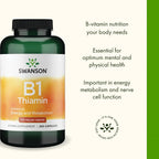 Swanson Vitamina B1 (Tiamina) 100 mg - 250 Cápsulas