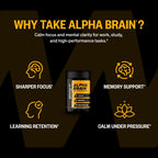 ONNIT Alpha Brain - Suplemento Nootrópico de Enfoque y Memoria con L-Teanina y Vitamina B6, 90 Cápsulas