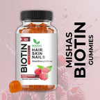 Mishas Nutraceuticals Gominolas de Biotina para Cabello, Piel y Uñas - Extra Fuerte, 60 unidades