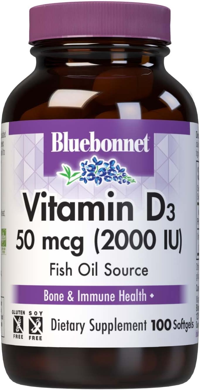 BlueBonnet Vitamina D3 2000 UI - 100 Cápsulas Blandas