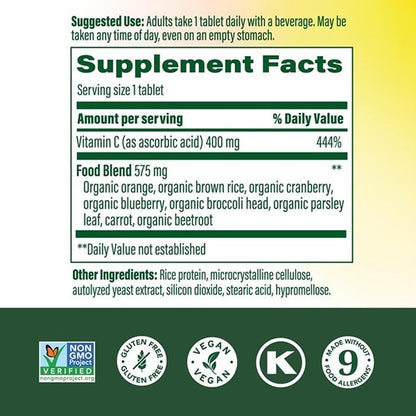 MegaFood Ultra C 400 mg - 60 Comprimidos - Vitamina C Vegana con Alimentos Reales – Image 2