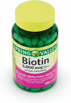 Biotina 5000 mcg Cápsulas Blandas – Suplemento de Vitamina B7 para Cabello, Piel y Uñas
