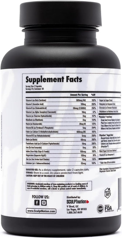 Sculpt Nation Multivitamínico Diario – Apoyo – Hierro: contribuye a la formación normal de glóbulos rojos y al – Image 4