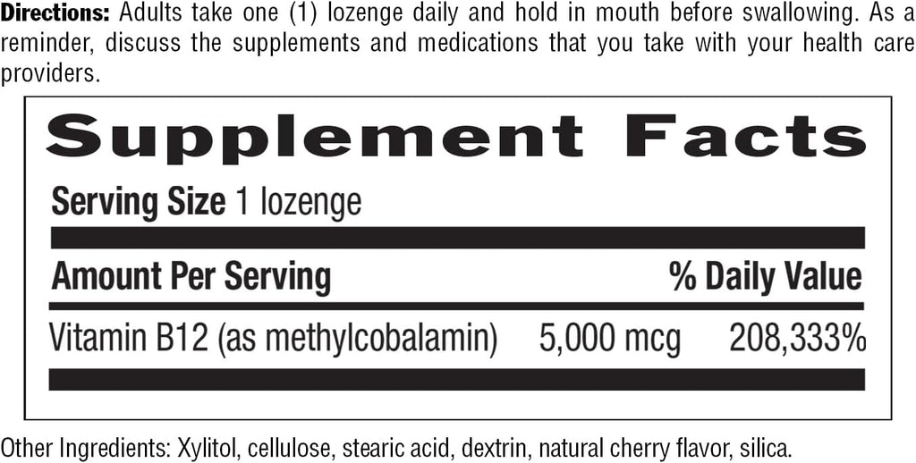 Country Life Methyl B12 5000 mcg - 60 Comprimidos Sublinguales - Vegano y Sin Gluten