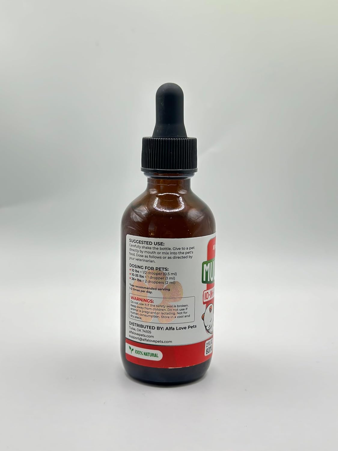 Multivitamínico Líquido para Perros y Gatos - 10 en 1 con Vitaminas B, C, D3, Glucosamina y Arándano - Sabor Arándano - 2 oz