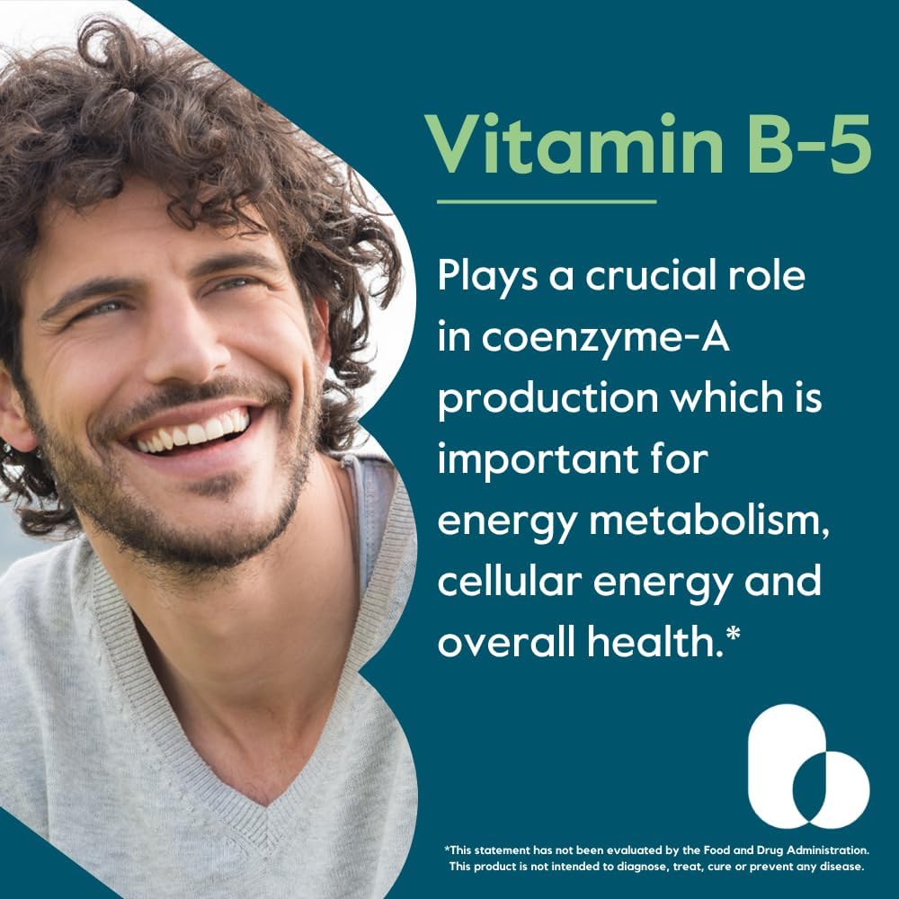 BESTVITE Ácido Pantoténico 500mg (Vitamina B5) - 240 Cápsulas Vegetales