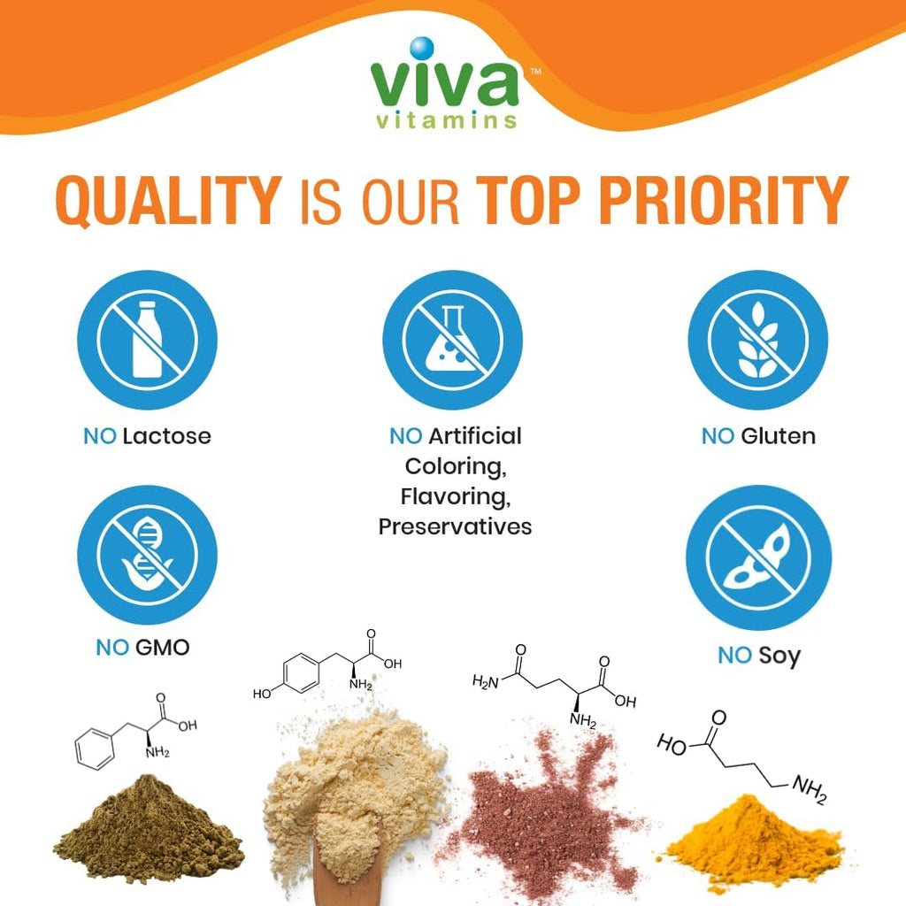 Viva Vitamins PMA Positive Mental Attitude - Suplemento para el Estado de Ánimo (60 Cápsulas)