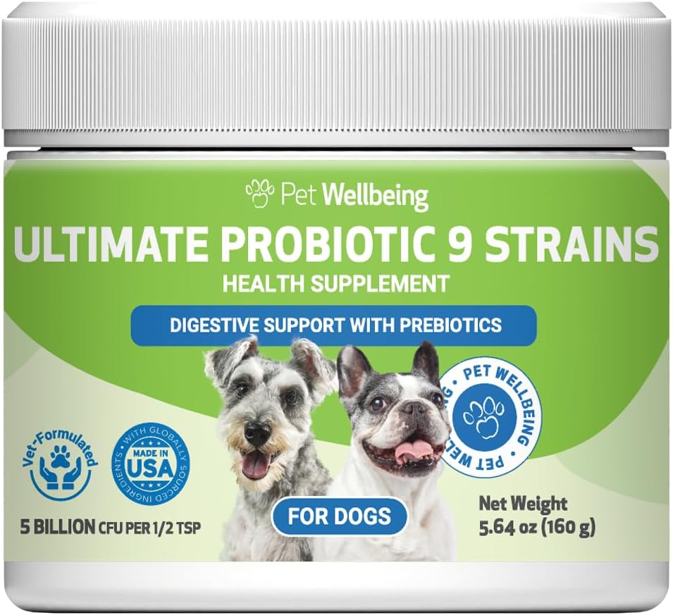 Pet Wellbeing Ultimate Probiotic 9 Cepas para Perros y Gatos - Apoyo Natural para la Digestión y Salud Urinaria 160 g
