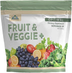 Optimal Health Systems Optimal Fruit & Veggie Plus - Mezcla de bayas, verduras, frutas y cúrcuma | 450 g | 30 raciones