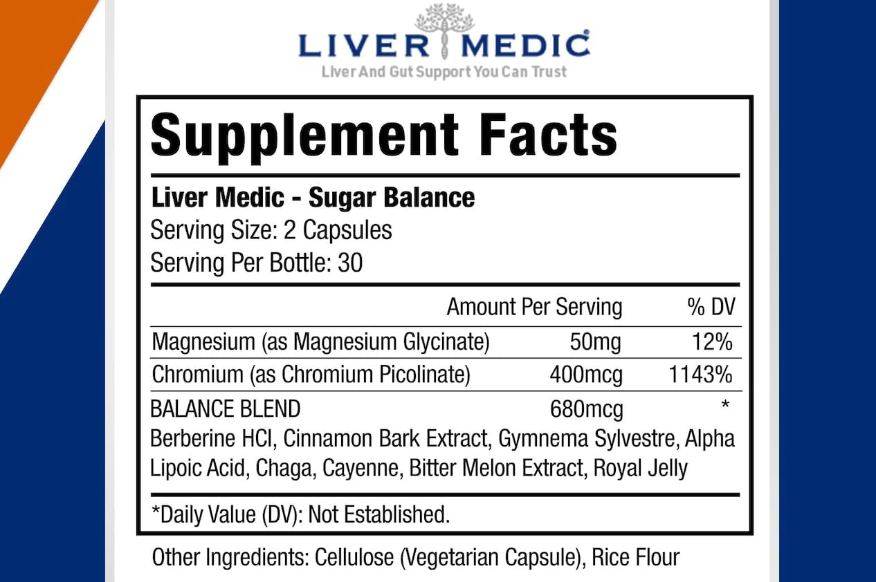 Liver Medic Blood Sugar Complex - 120 Cápsulas