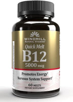 Windmill Quick Melt Vitamina B12 5000 mcg con Ginseng, 60 comprimidos