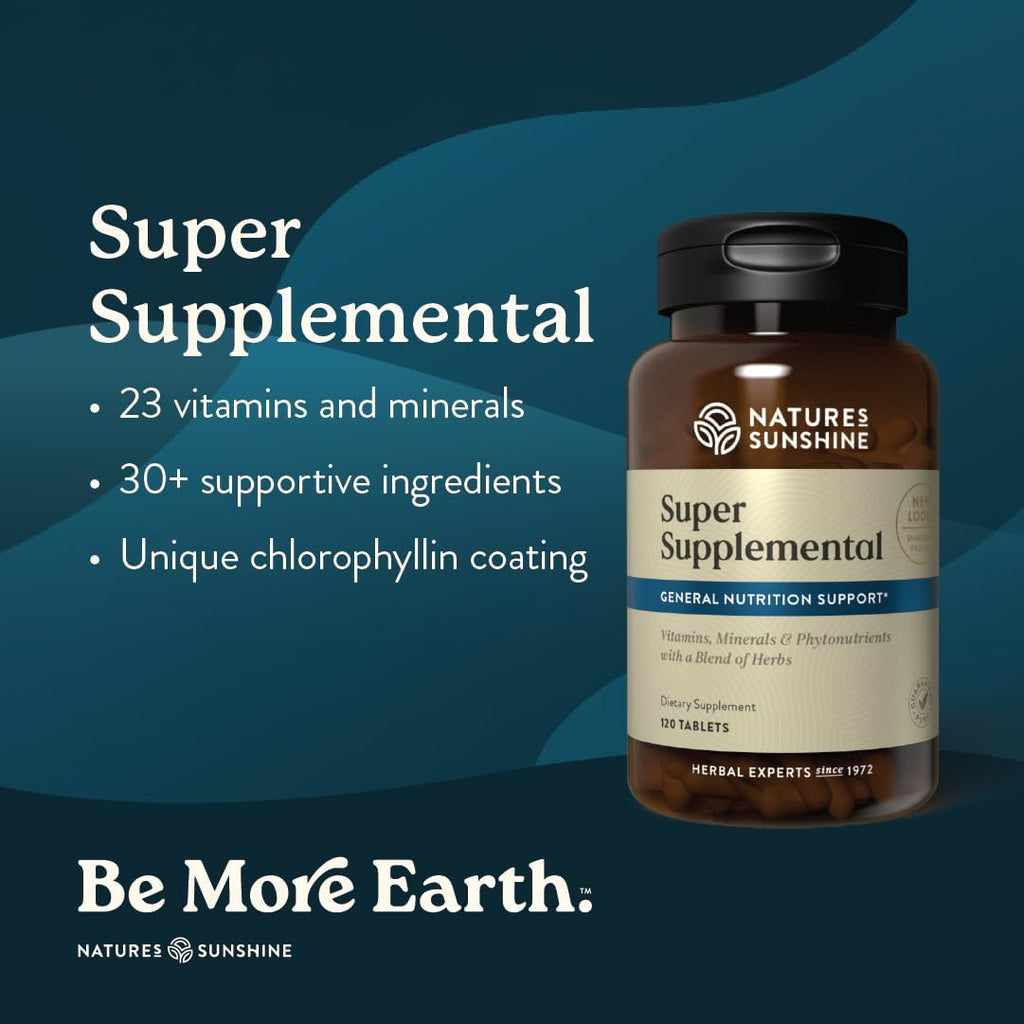 Nature's Sunshine Super Supplemental: Multivitamínico Completo con Minerales y Hierbas, 120 Comprimidos