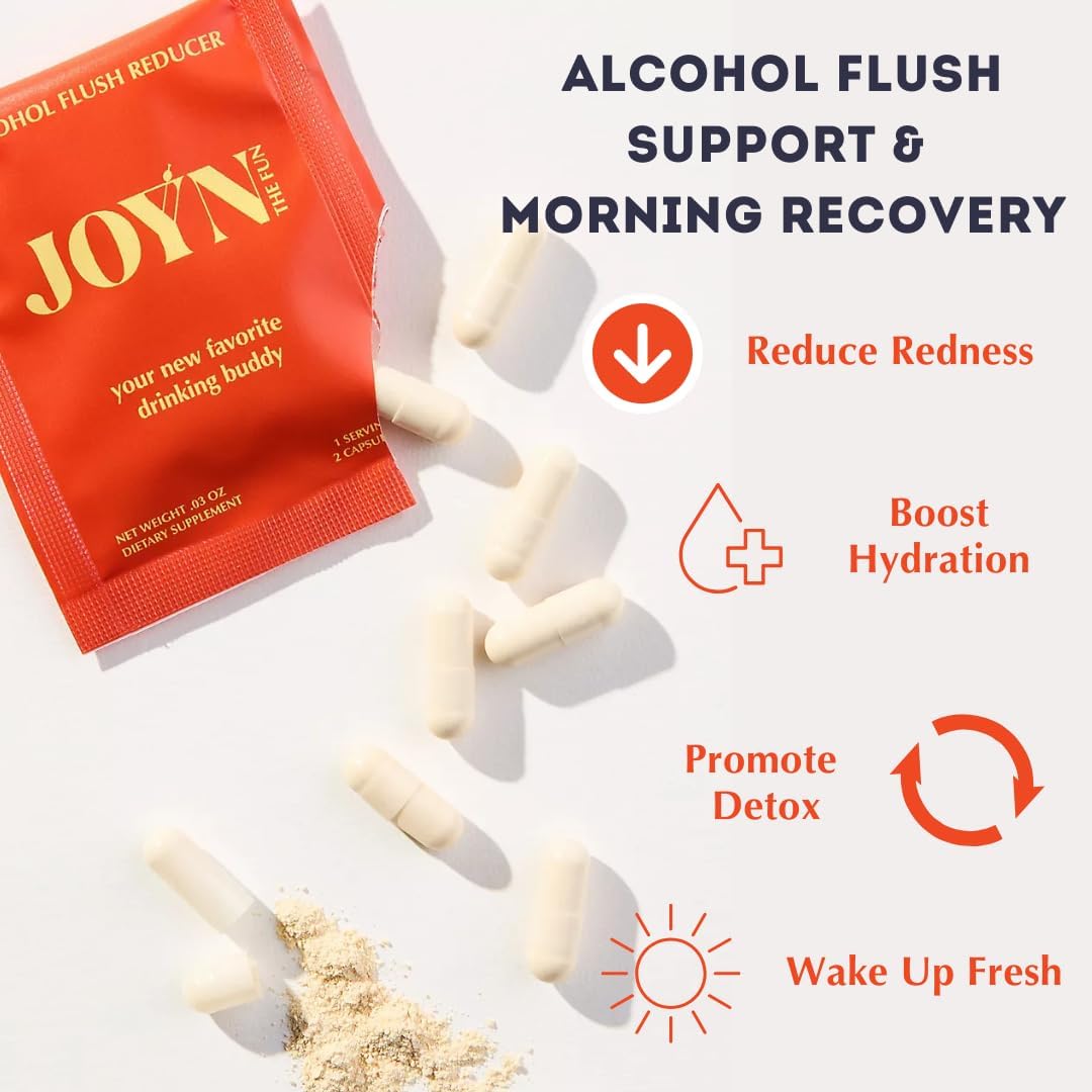 JOYN Supplement Value Pack: Alcohol Flush & Asian Glow Relief, Morning Recovery, Liver Support | con NAC, DHM, Cardo Mariano, Glutatión, B12 | 20 sobres