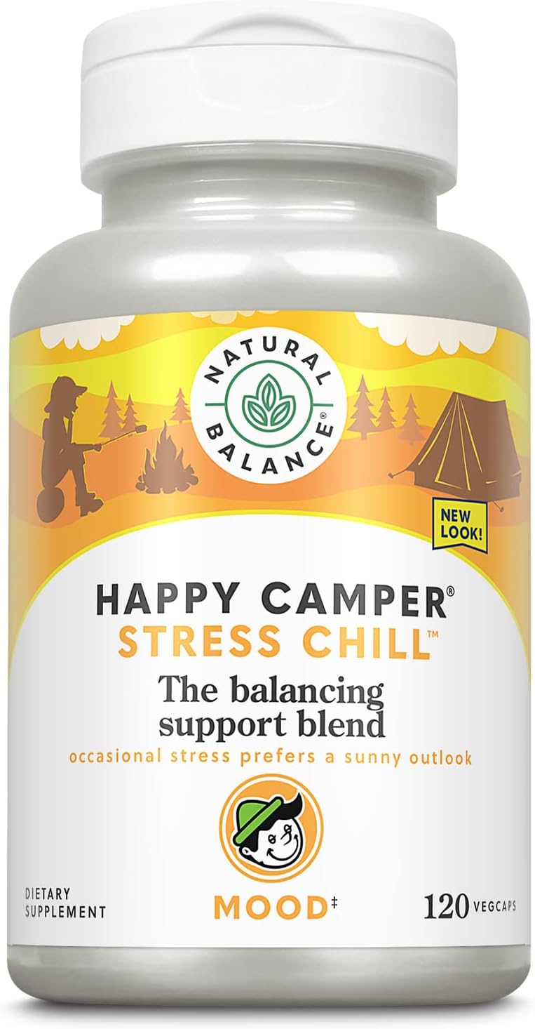Natural Balance Happy Camper Stress Chill - Suplemento para el estrés y el estado de ánimo - 120 Cápsulas vegetales