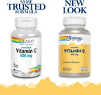 Solaray Vitamina C Tamponada 800 mg con Escaramujo y Acerola - 90 Cápsulas Veganas