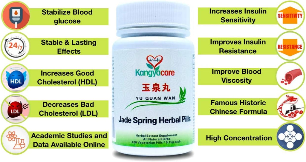 Yu Quan Wan (Jade Spring) - Comprimidos herbales - 400 comprimidos por envase (2 envases)