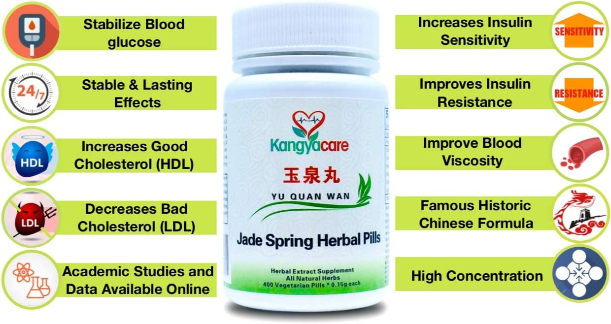 Yu Quan Wan (Jade Spring) - Comprimidos herbales - 400 comprimidos por envase (2 envases)