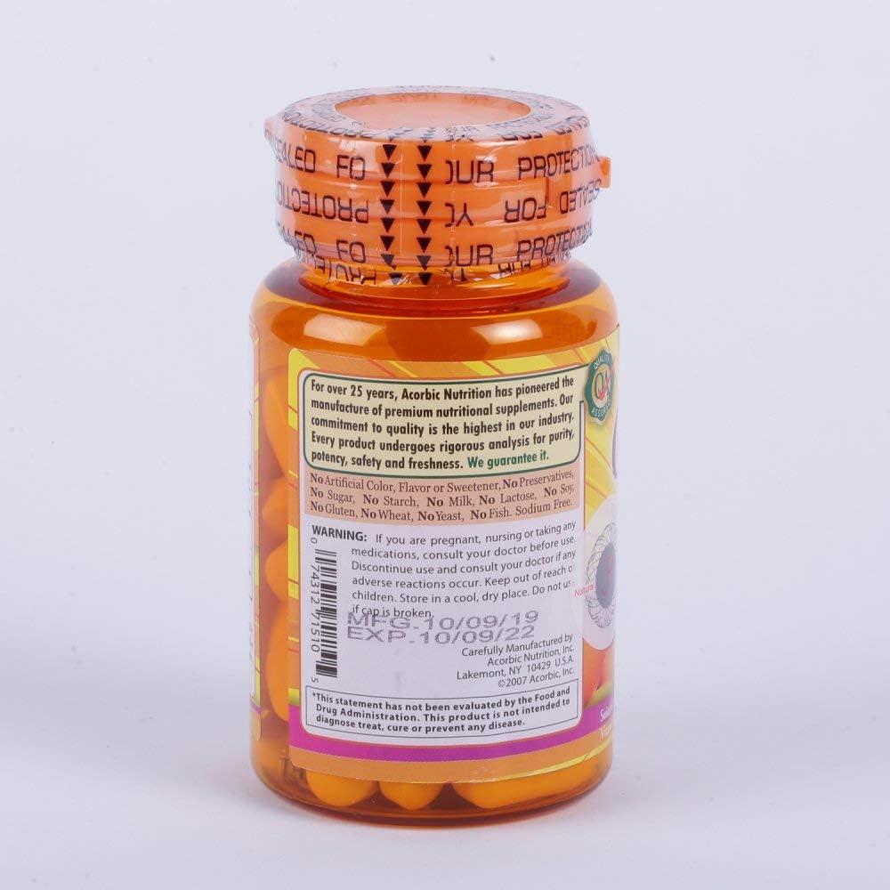 Acorbic C 1000 mg - 30 Cápsulas de vitamina C (ácido ascórbico)