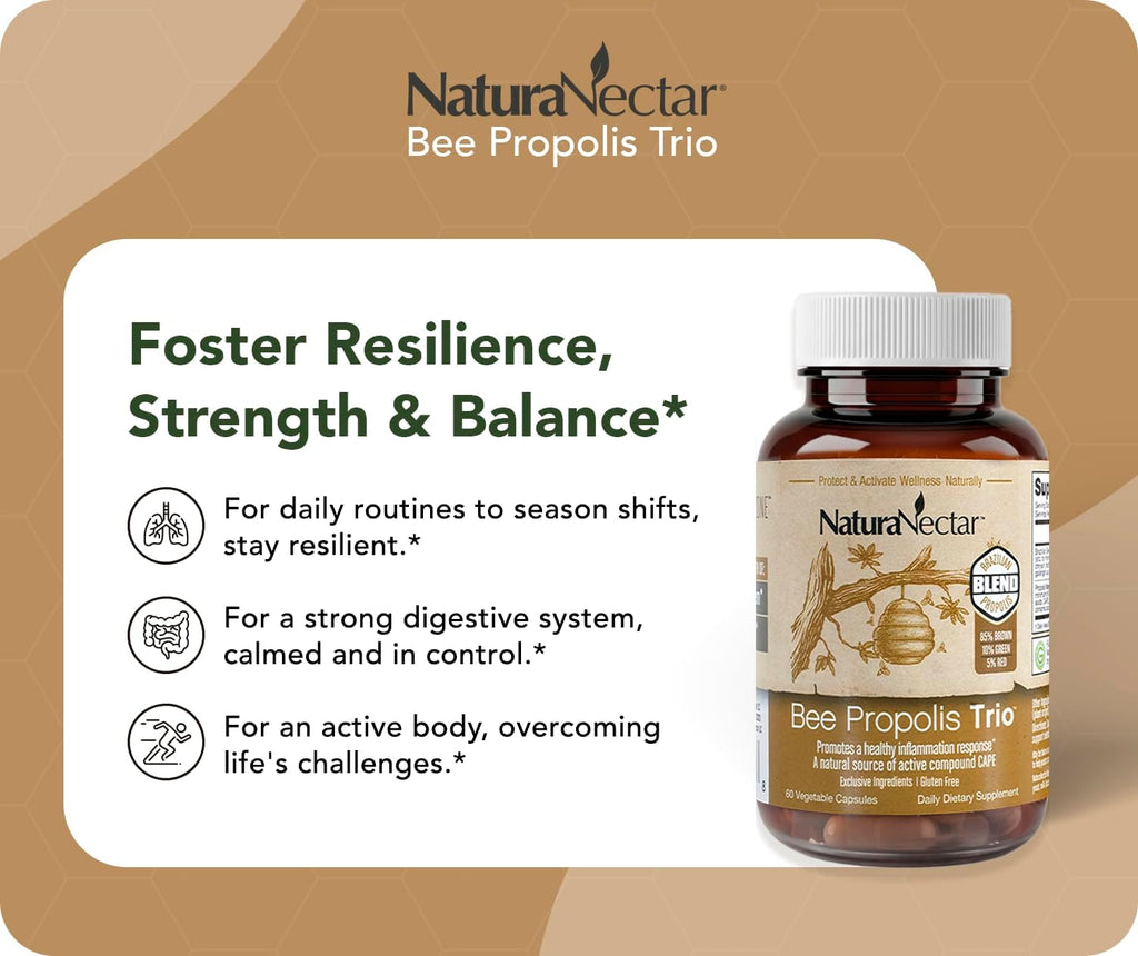 NaturaNectar - Bee Propolis Trio Capsules, 60 ct.