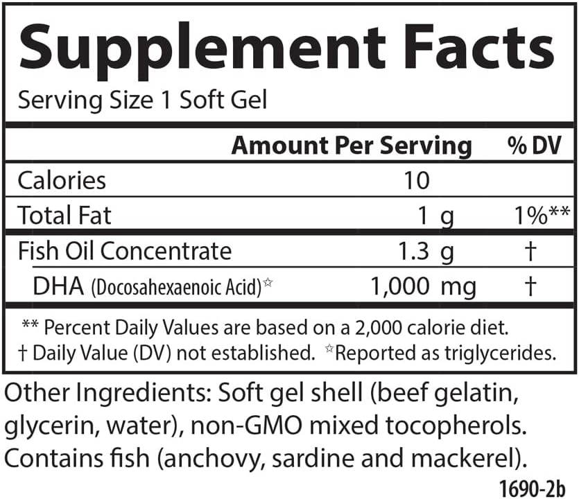 Carlson Elite DHA Gems, 1000 mg DHA, 30 cápsulas blandas