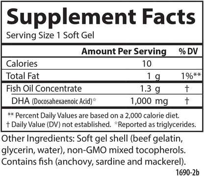 Carlson Elite DHA Gems, 1000 mg DHA, 30 cápsulas blandas – Image 4