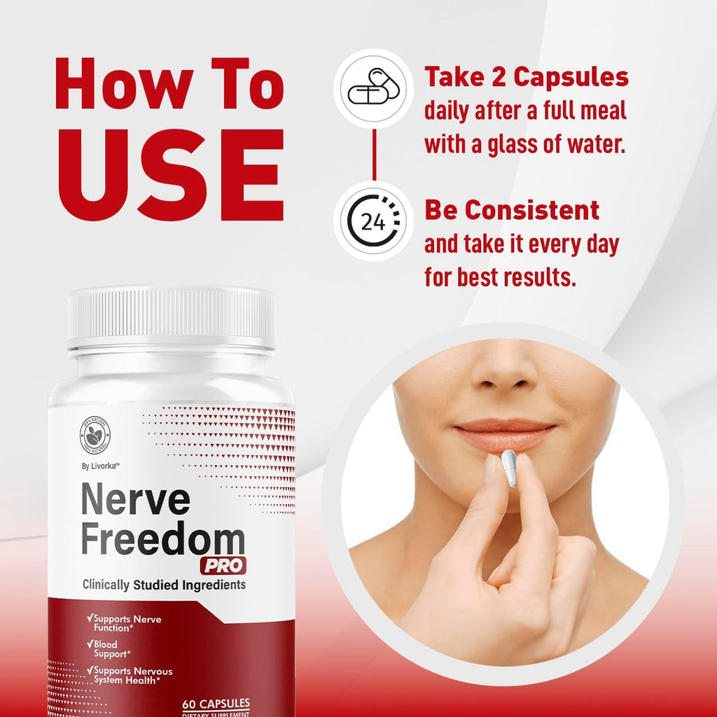 (5 Pack) Nerve Freedom Pro - 300 Cápsulas, Fórmula Avanzada
