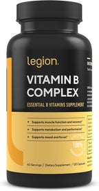LEGION Vitamin B-Complex (120 Cápsulas) - Complejo de Vitaminas B con Colina e Inositol - Vegano
