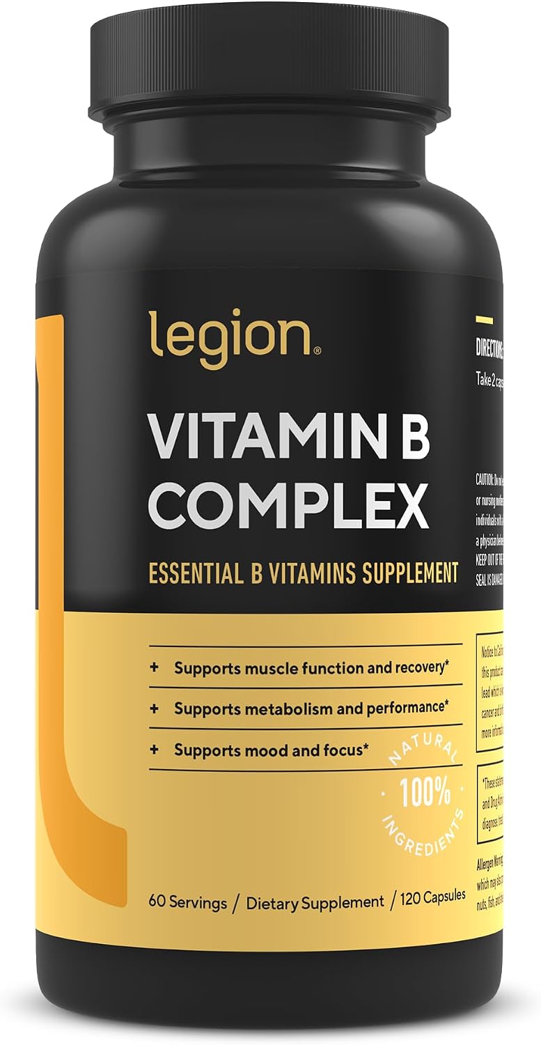 LEGION Vitamin B-Complex (120 Cápsulas) - Complejo de Vitaminas B con Colina e Inositol - Vegano
