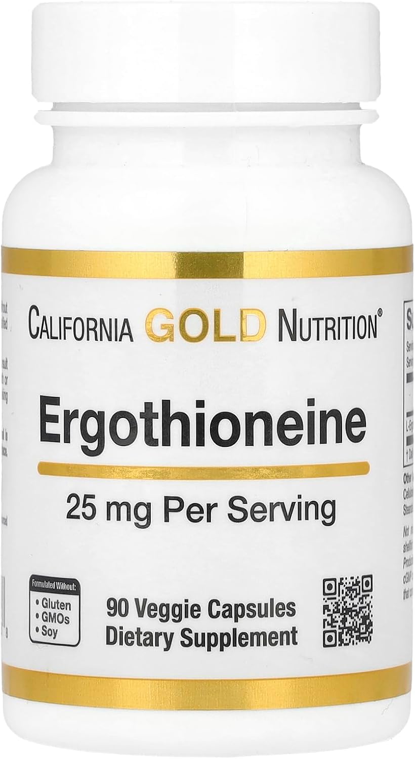 California Gold Nutrition Ergothioneine, 25 mg, 90 Cápsulas Vegetales