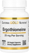 California Gold Nutrition Ergothioneine, 25 mg, 90 Cápsulas Vegetales