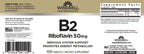 Vitamina B2 (Riboflavina) 50 mg – 200 Comprimidos (2 Envases de 100)