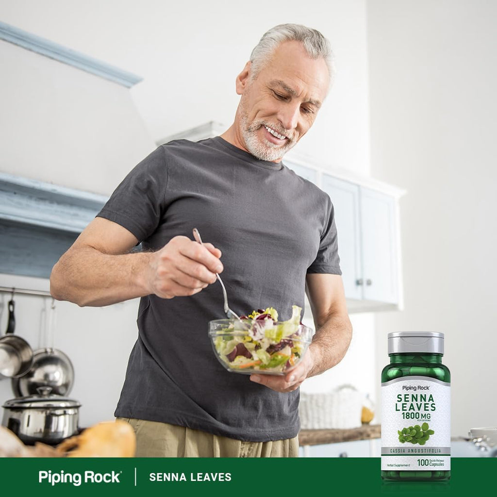 Piping Rock Senna Leaves Cápsulas | 1800mg | 100 Count | Senna Leaf Extract