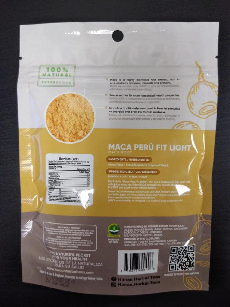 Maca Peru FitLight Superfood Root Powder Tri-Color Black Red Yellow 3.5oz (100g)