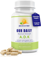 Daily Vites ADK Complemento de Vitaminas A, D3 y K2 (MK-7) – 90 Cápsulas