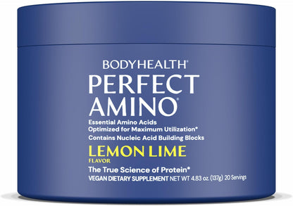 BodyHealth PerfectAmino - BCAA y EAA en Polvo - Sabor Lima Limón - 20 Servicios – Image 1
