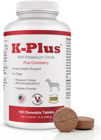 K-Plus Citrato Potásico y Arándano para Perros - 100 Comprimidos Masticables