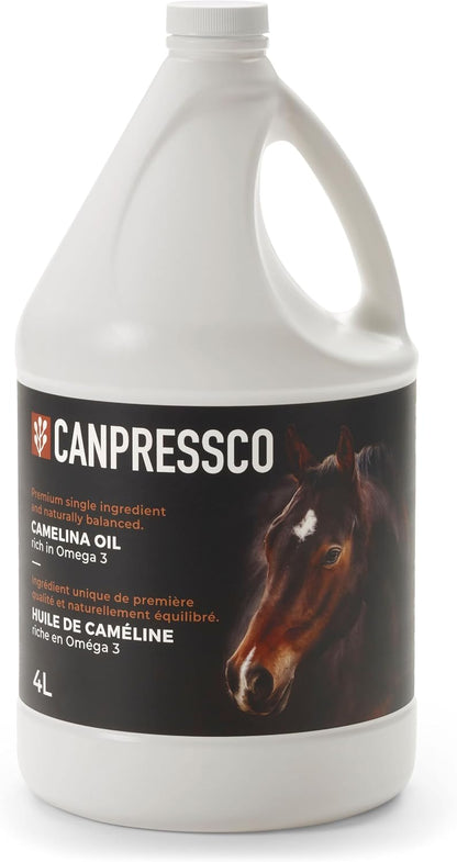 Canpressco Aceite de Camelina 4L con Bomba – Piel y pelaje: El aporte de omega 3 y 6 puede ayudar a mantener una – Image 1