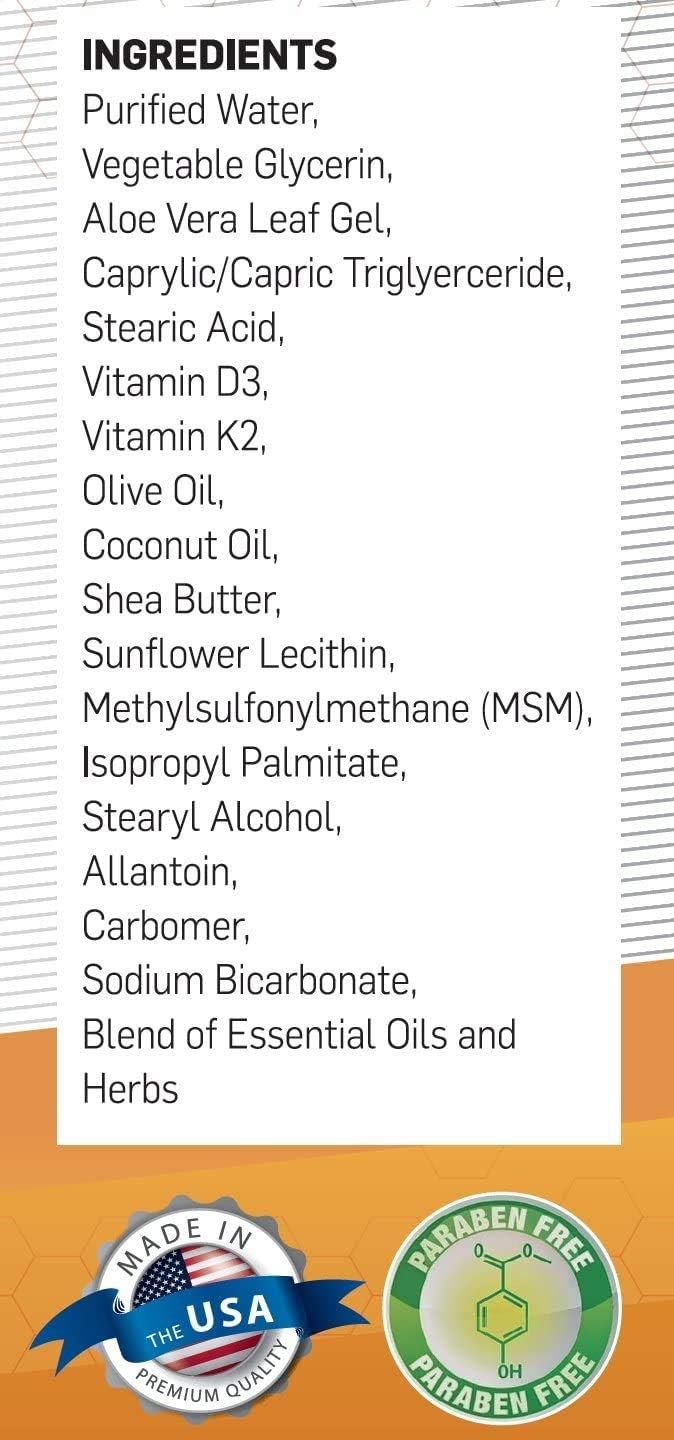 BIOLABS PRO Vitamin D3 10,000 UI Cream with K2 and Olive Oil - 85 g