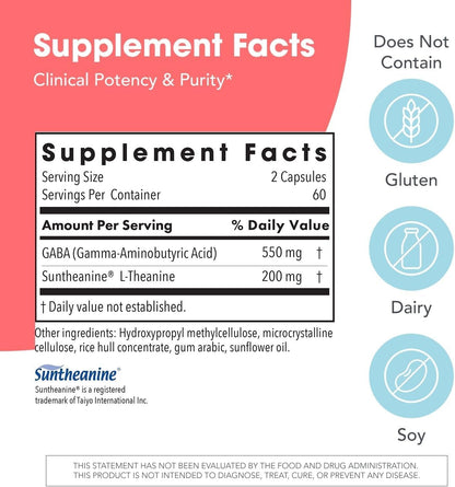 200 mg of Zen de Allergy Research Group – L-Teanina y GABA para la Calma y el Equilibrio – 120 Cápsulas Vegetarianas – Image 3