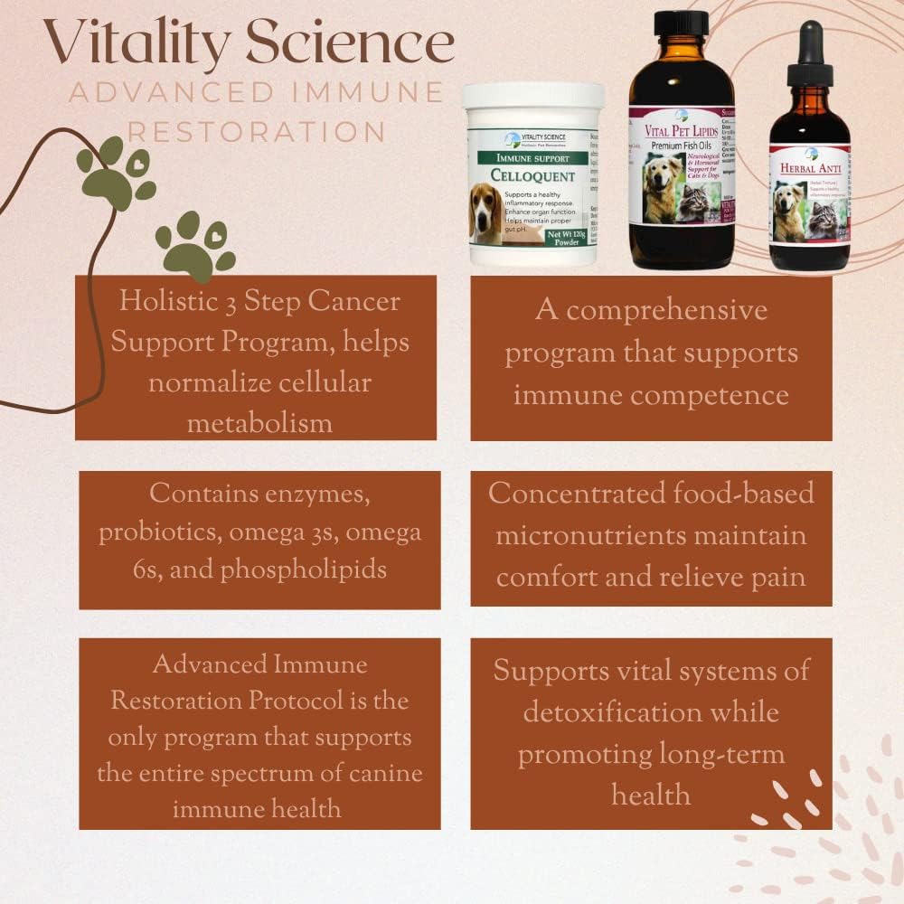 Vitality Science Advanced Immune Restoration Suplemento para Perros – Protocolo de Regeneración Intensa – Ayuda para el Alivio del Dolor (Tamaño Mediano)