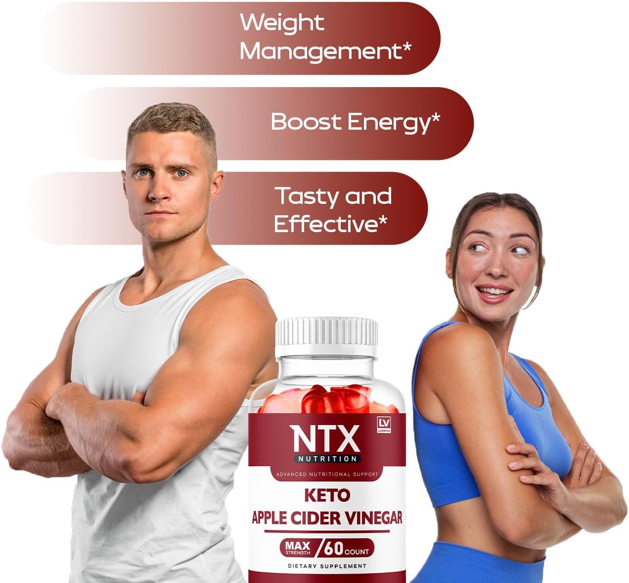 NTX Nutrition Keto Gummies - 180 Gominolas con Vinagre de Manzana (Pack de 3)