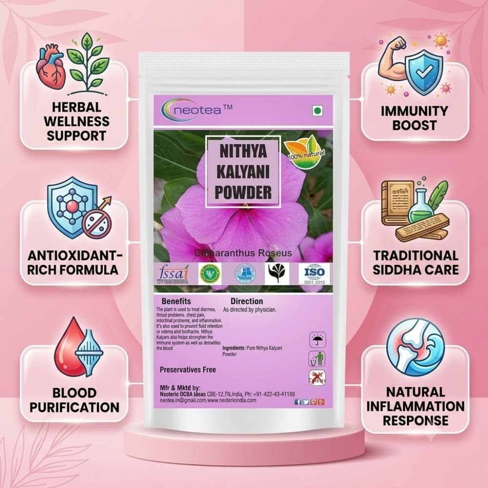 neotea Nithya Kalyani Powder - Polvo de Hojas Herbales Natural, 300g