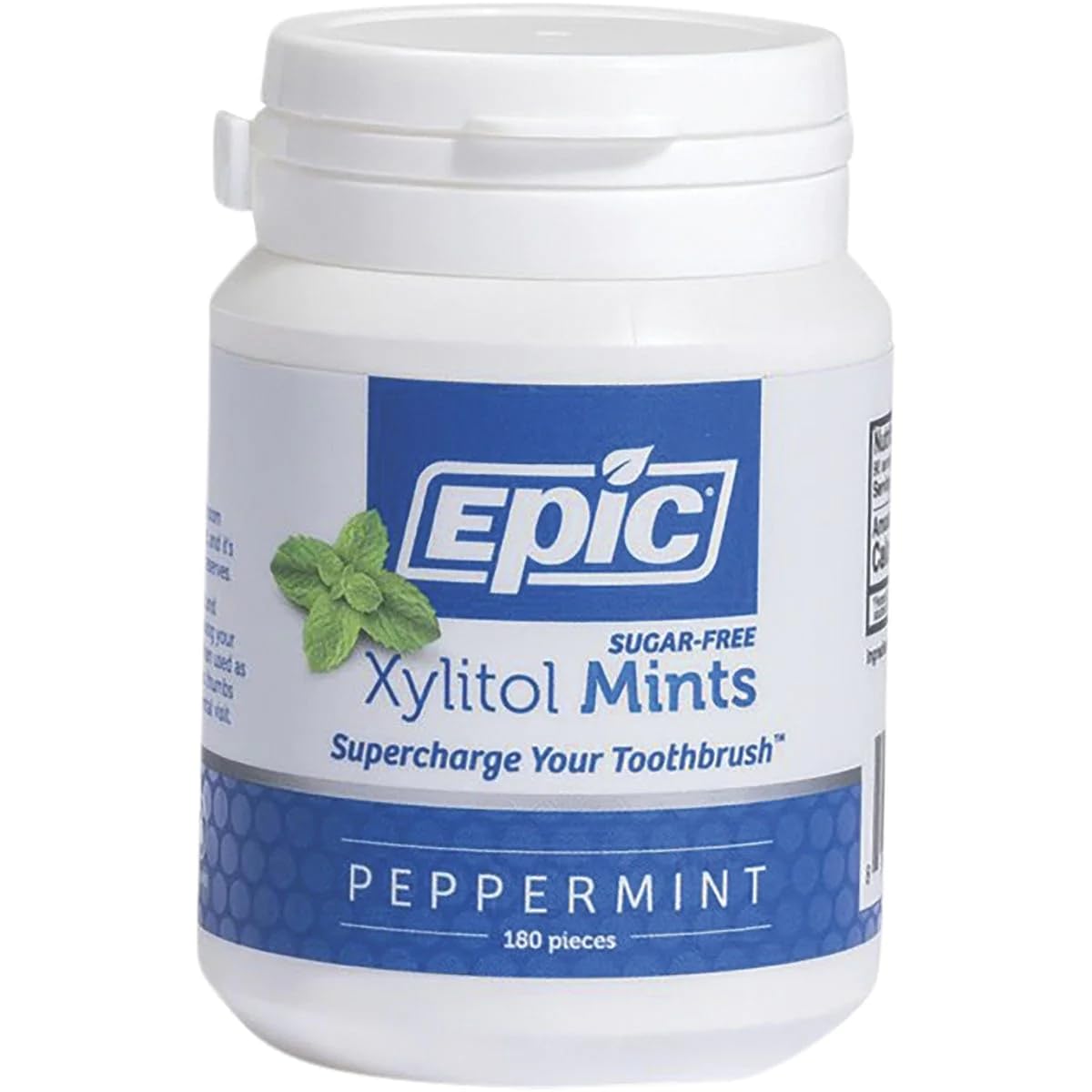 Epic Dental Mentas de Aliento con Xilitol 100%, Sabor Menta, 180 Unidades