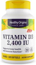 Healthy Origins Vitamina D3 2400 UI – 360 Cápsulas Blandas de Lanolina