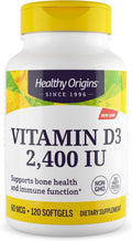 Healthy Origins Vitamina D3 2400 UI - 120 Cápsulas Blandas de Lanolina